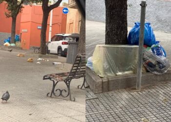 Pirri, montagne di rifiuti nel sagrato dell’antica chiesa di Santa Rosalia