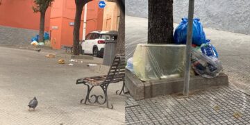 Pirri, montagne di rifiuti nel sagrato dell’antica chiesa di Santa Rosalia