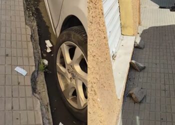 Quartu: viale Colombo tra buche, marciapiedi spaccati e rifiuti