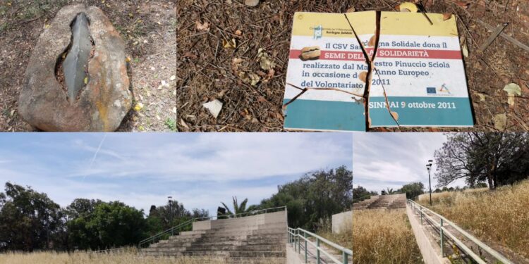 Erba e incuria a Sinnai, strade e piazze invase dalla vegetazione