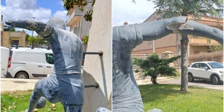 Mandas, bufera social dopo il caso della statua di Riva danneggiata