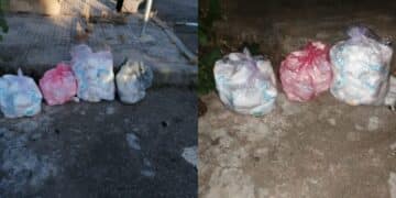 Capoterra: panni e pannoloni non ritirati, sacchi dei rifiuti per le strade