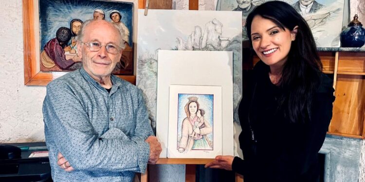 L’artista gallurese Paolo Demuru dona un dipinto in onore della Madonna della Panada