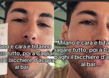 Influencer paga a Cagliari due bicchieri d’acqua “presa dal rubinetto”: “Sono senza parole”