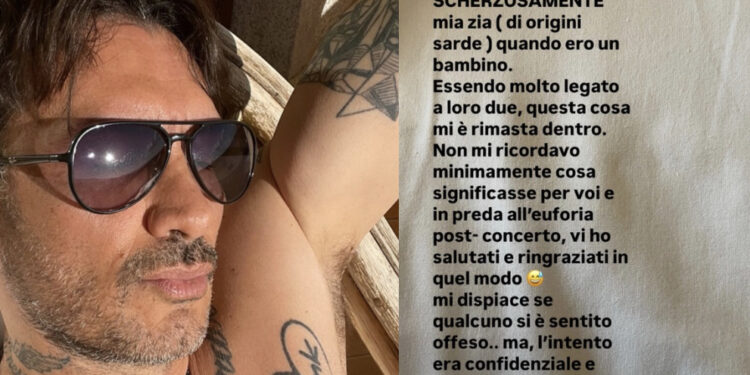 Fabrizio Moro ringrazia il pubblico sardo con il termine “sardegnoli” e si scusa: “Era confidenziale e amichevole”