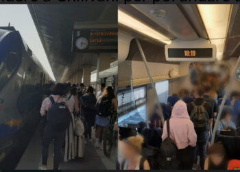 A Cagliari treno preso d’assalto, si viaggia in piedi stretti come sardine: “Un’odissea”