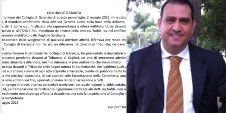 Decadenza Todde, il collegio di garanzia elettorale resta senza difesa: revocato il mandato a Fercia