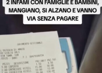 Pranzano e vanno via senza pagare, il titolare pubblica lo scontrino sui social: “Senza vergogna”