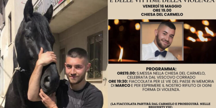 Pattada, una fiaccolata in nome di Marco Mameli, il giovane di Ilbono ucciso durante la festa di carnevale