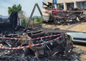 Camper in fiamme nel parcheggio di un supermercato a Budoni: illesi i proprietari