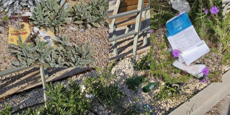 Cagliari, la nuova zona verde di via Roma già sommersa dai rifiuti: “Dove è finito il senso civico?”