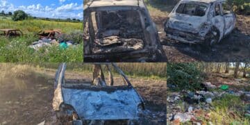 Assemini, un cimitero di auto bruciate e rifiuti in mezzo alla campagna
