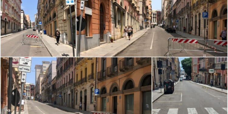 Cagliari, nella via Sassari chiusa al traffico “non passa nemmeno un cane”