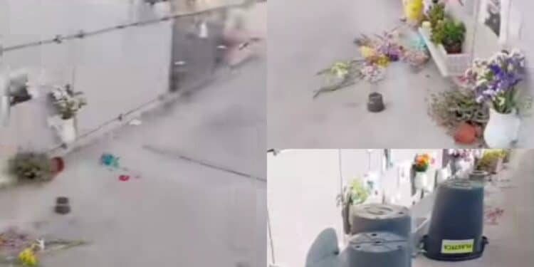 Fiori e bidoni sparpagliati in terra, sdegno al cimitero di Domusnovas