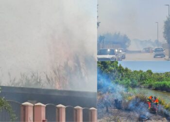 Capoterra, tragedia sfiorata per un grosso incendio a ridosso delle case