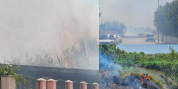 Capoterra, tragedia sfiorata per un grosso incendio a ridosso delle case
