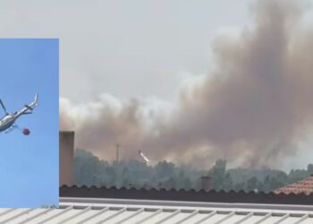 Serramanna, vasto incendio nella periferia del paese: in volo anche un elicottero per domare le fiamme