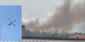 Serramanna, vasto incendio nella periferia del paese: in volo anche un elicottero per domare le fiamme