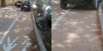 Torre delle Stelle, la corsia destinata ai pedoni diventa un parcheggio