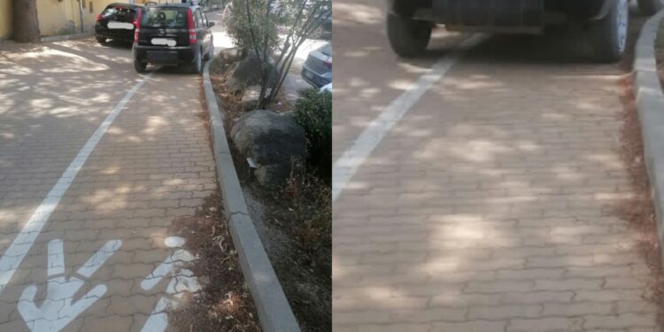 Torre delle Stelle, la corsia destinata ai pedoni diventa un parcheggio
