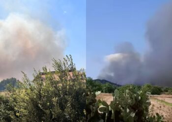 Grosso incendio a San Giovanni Suergiu, nella località di Is Urigus case circondate dal fuoco