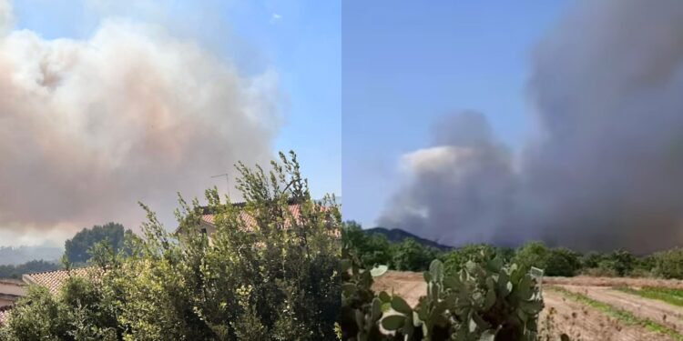 Grosso incendio a San Giovanni Suergiu, nella località di Is Urigus case circondate dal fuoco