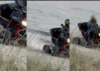 Torre delle Stelle, in spiaggia con il quad: a Cann’e Sisa lo spettacolo non è passato inosservato