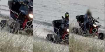 Torre delle Stelle, in spiaggia con il quad: a Cann’e Sisa lo spettacolo non è passato inosservato