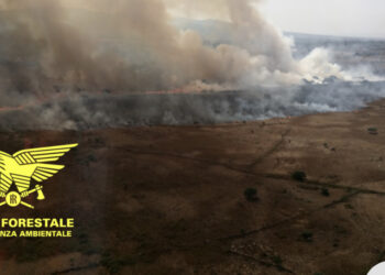 Ussana, un incendio brucia 16 ettari a Su Boscu