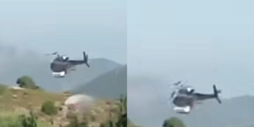 Jerzu, elicottero della flotta regionale colpisce la linea elettrica durante la lotta contro il fuoco: miracolosamente illeso il pilota