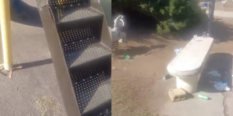 “Degrado nel parco del Poetto, giochi rotti e rifiuti ovunque”: la denuncia di un genitore