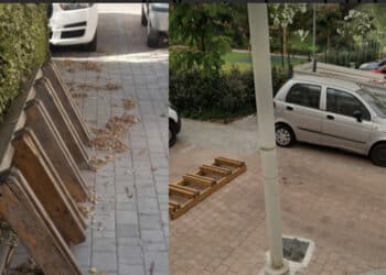 Pirri, il parcheggio “abusivo” diventa permanente: sparito il posteggio per le bici nei giardini di via Eroi d’Italia