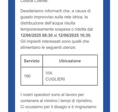 Interruzioni idriche, Abbanoa lancia il nuovo servizio di alert