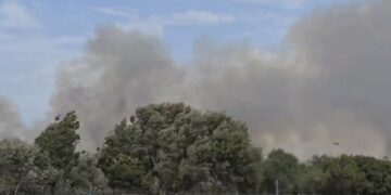 Medio Campidano ancora in fiamme, bruttissimo incendio alle porte di Sanluri in direzione Furtei (VIDEO)