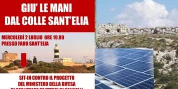 Cagliari, maxi impianto fotovoltaico sul colle di Sant’Ignazio: sit-in di protesta