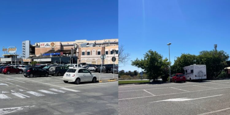 Cagliari, asfalto rovente nei parcheggi dei centri commerciali: “Anche a Sestu gli alberi fanno paura?”
