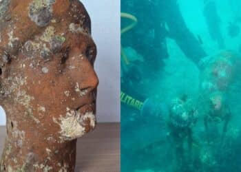 Pula, recuperata dal fondale marino una testa in terracotta di età romana