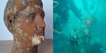 Pula, recuperata dal fondale marino una testa in terracotta di età romana