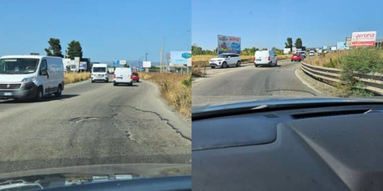 Elmas, nella zona industriale l’asfalto danneggiato mette in serio pericolo gli automobilisti