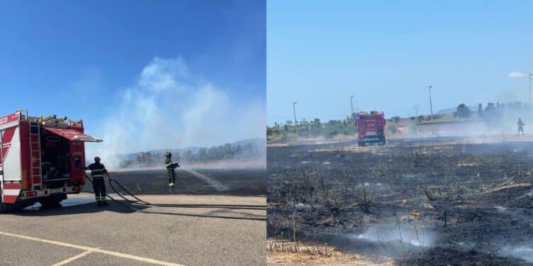 Sestu, le fiamme minacciano il mercato agroalimentare. A Carbonia incendio pauroso nei pressi dell’ospedale