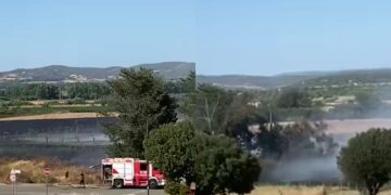 Ussana, grosso incendio minaccia la sede del Servizio Civile Universale