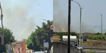 Serramanna, incendio nella periferia del paese: le fiamme hanno incenerito sterpaglie e vegetazione