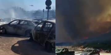 Inferno di fuoco a Punta Molentis, auto bruciate e bagnanti intrappolati: momenti di terrore nella spiaggia di Villasimius