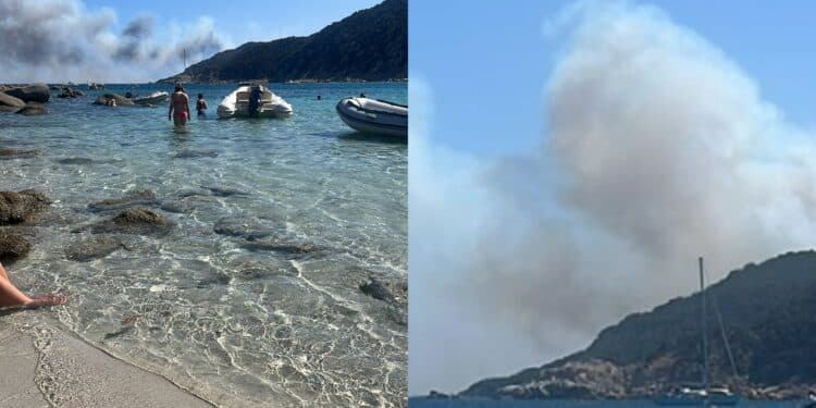 Cala Pira: bagnanti e territorio in salvo grazie all’intervento di forze dell’ordine, volontari e mezzi aerei