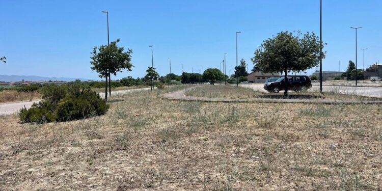 A Selargius pochi alberi nel parcheggio di San Lussorio: la distesa arida accende le polemiche