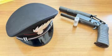 Carbonia, fermato nella notte in Piazza Matteotti con una pistola artigianale: arrestato un 20enne