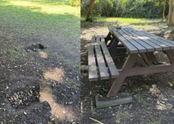 Decimomannu, vandalizzato ancora una volta il parco comunale: sradicato uno dei tavoli in legno e danneggiato il terreno