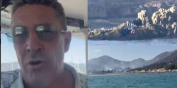 Villasimius, il buon cuore di Dante Sicbaldi: ha recuperato gli zaini dei turisti dagli scogli