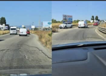 Elmas, voragini e strade distrutte nella zona industriale: l’ultimo incidente, un motociclista finito rovinosamente a terra