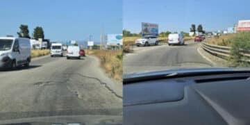 Elmas, voragini e strade distrutte nella zona industriale: l’ultimo incidente, un motociclista finito rovinosamente a terra